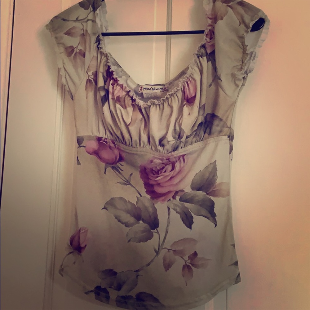 💗 Vintage Fairy Flower Corset Blouse 💗